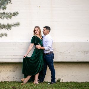 Baltic Born Green Velvet Wrap Dress